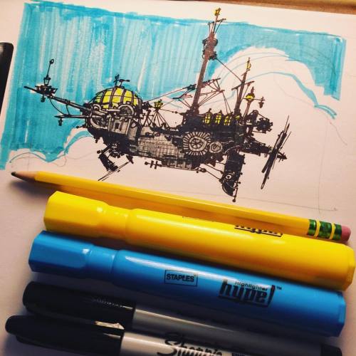 Break sketch during work using the best tools…office supplies. :). #sketch #sketchpad #marker