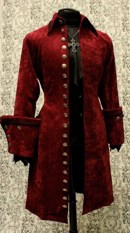 incarcerated-soul: Burgundy, Velvet Galleon Coat