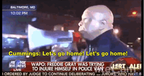 salon:  Elijah Cummings uses bullhorn to scold Fox News team for preventing Baltimore protesters from making curfew