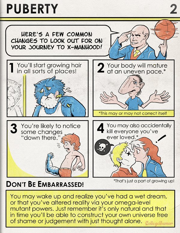 collegehumor:  The X-Men Guide to Puberty by blogwell If you liked this you may