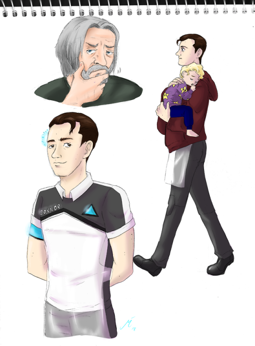 Domesticity Illustrations I recently discovered this beautiful AU fanfic with Connor being a domesti