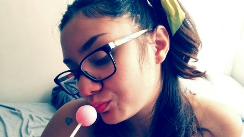 valengrime:  valengrime:  NCAT and her cum covered lollipop!  Go to pornhub.com/users/valengrime to watch the video from this shoot!! One of my faves 🍬