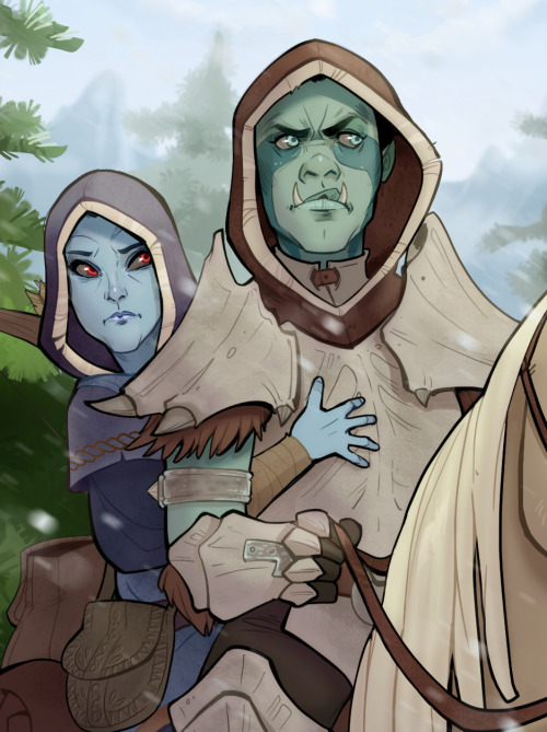 baewall:“What was that?”My skyrim character Yaskul, travelling with her gf Brelyna and their cowardl