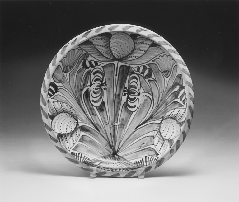 centuriespast: London, England Dish, ca. 1685Tin-glazed and lead-glazed earthenware