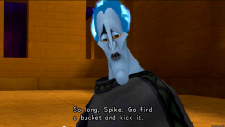 sharingthesamesky:  skypillar:  hades interacting with final fantasy characters continues to be 25% of the reason why I play kingdom hearts  Did they keep in the part where Cloud is like “Cerberus, that name sounds familiar” 