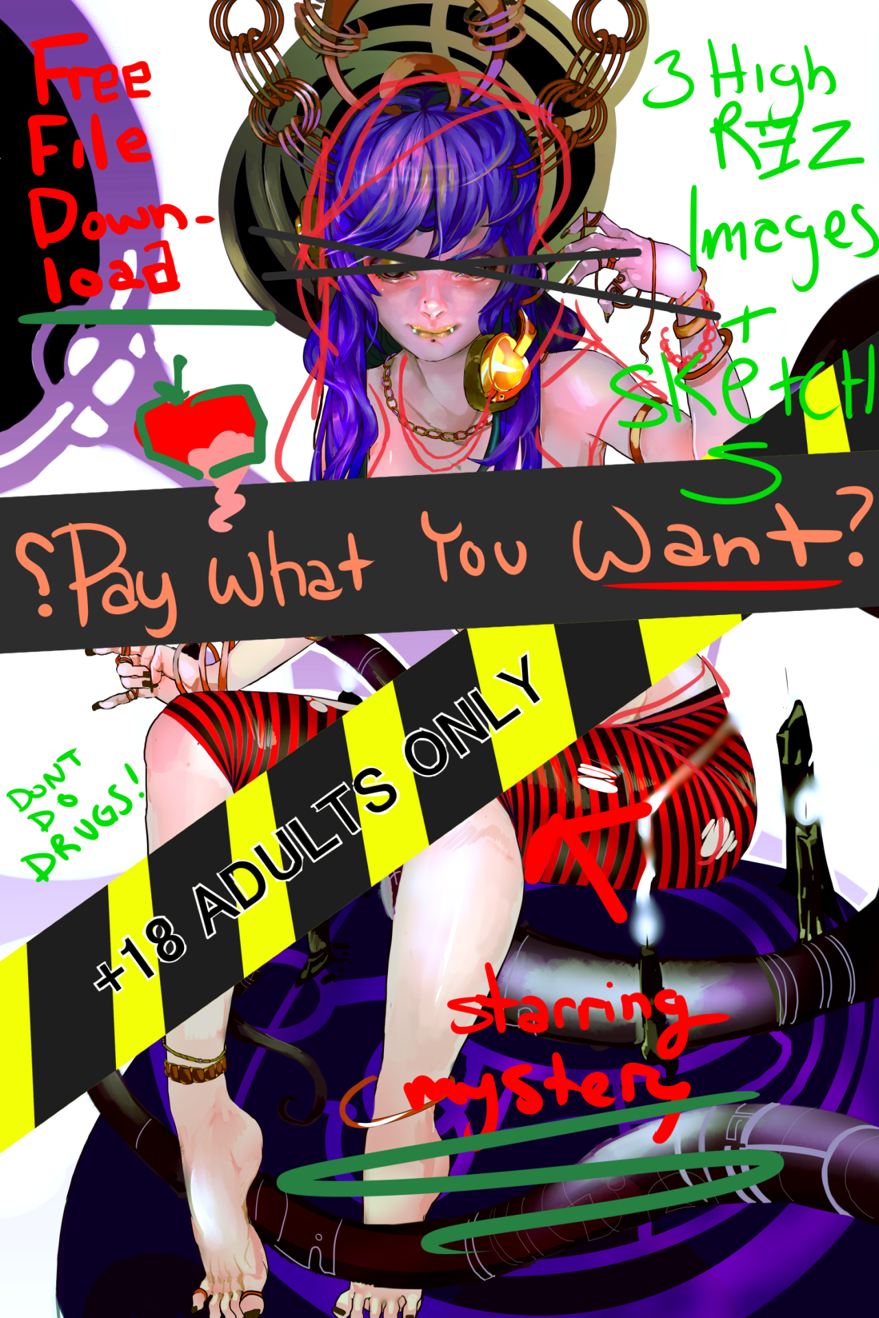 radishez:  »&gt;A free Nsfw Art pack!«« 3 High-Rez Images!with afew sketches