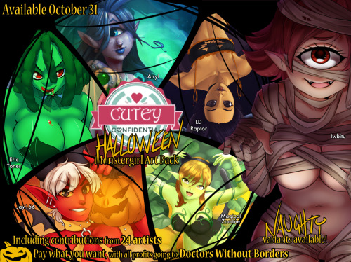 cutey-confidential:  Cutey Confidential would like to wish you all a Happy Halloween! In preparation for our upcoming Monster Girl artbook, we would like to present to you our 2016 Cutey Confidential Halloween Monster Girl Art Pack! This online art pack