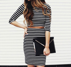 hizaen:  Striped top &amp; skirt &gt;&gt;  