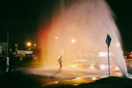 botanize: when bryson drop me home we saw a fire hydrant that burst and i was like stop for a pic an