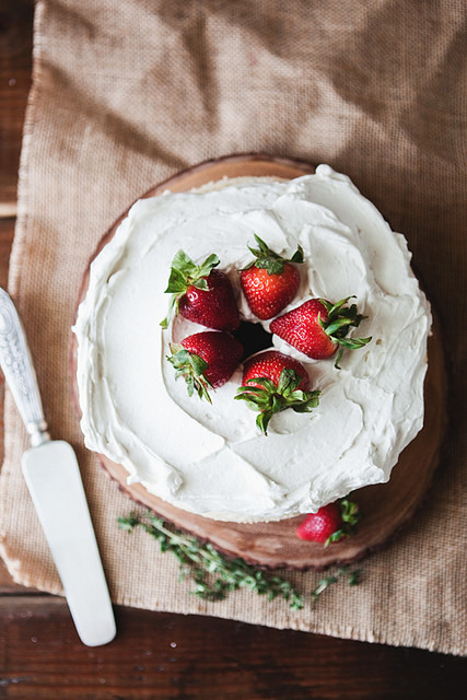 Strawberry angel food cake