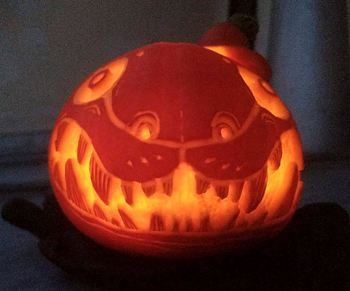 Made a jack o’lantern already, as a dear friend who loves halloween was visiting for the weekend!