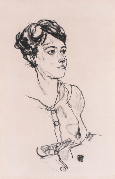 Egon Schiele - Portrait of a girl  (Hilde Ziegler) - 1918