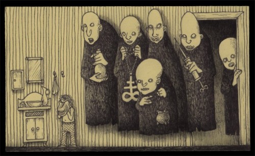 a-polite-fuck-off:  A hand full of Don Kenn’s Amazing art work drawn on post-it notes.