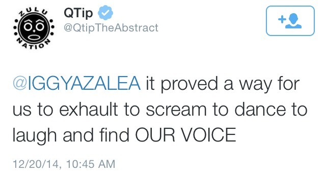 illumahottie:  QTip is going intellectually IN on Iggy right now. 