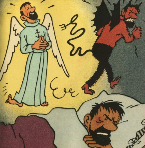 Hergé (obviously), panel from a color proof of The Red Sea Sharks, Tintin magazine, August 14, 1957