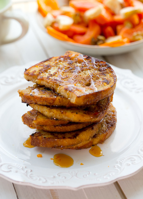 Vegan Eggnog Latte French Toast