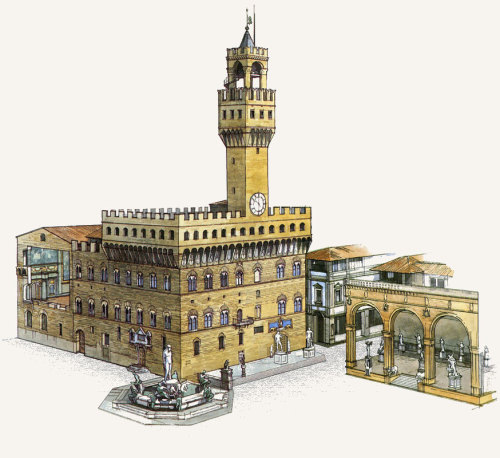 tselentis-arch:  Palazzo Vecchio (Palazzo della Signoria), Florence, Italy, 14th c. by Arn