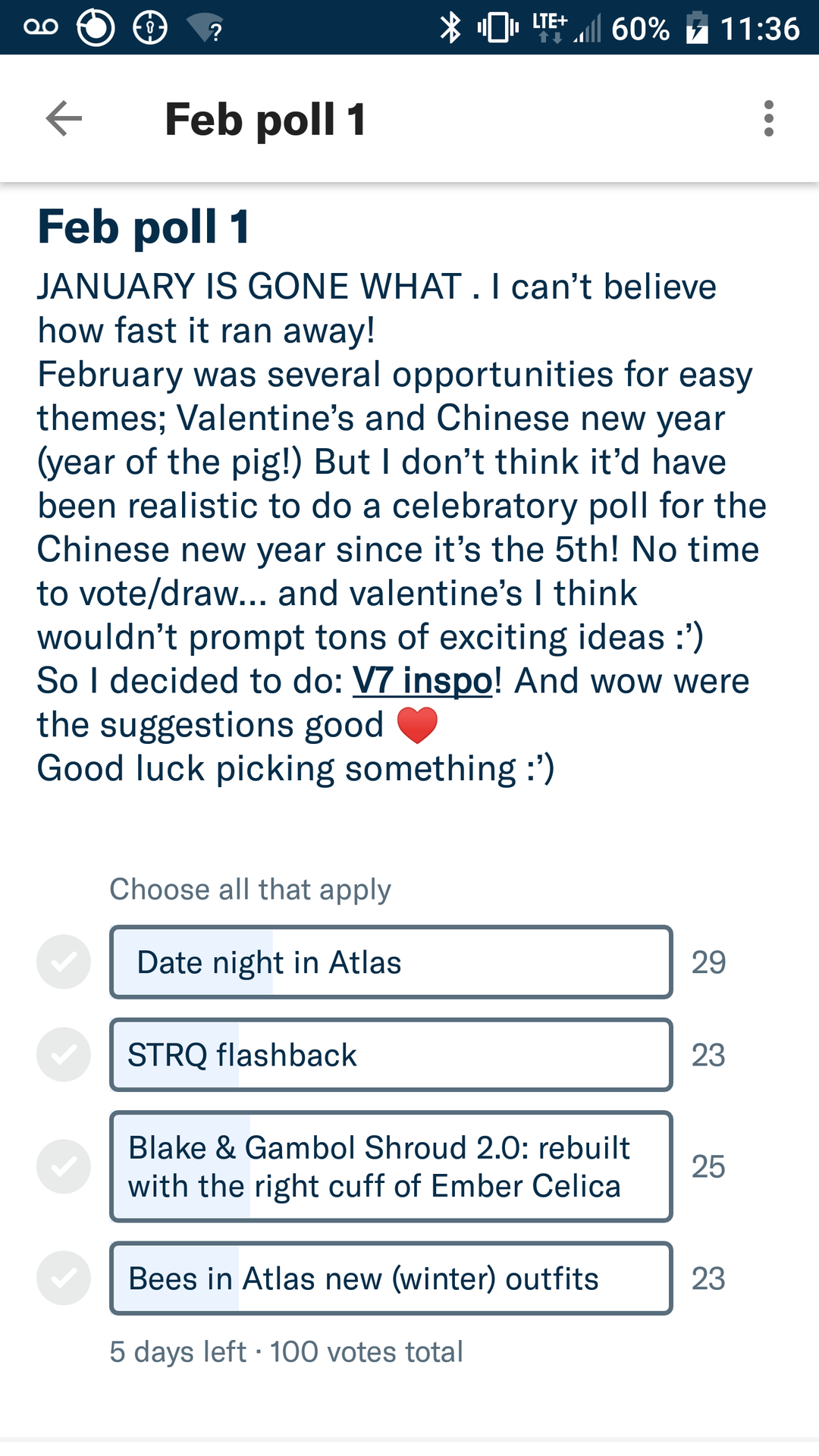 Current patreon poll!
