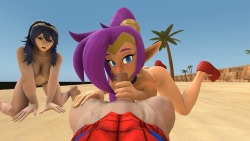 loverlassysponk:Shantae blowing her master
