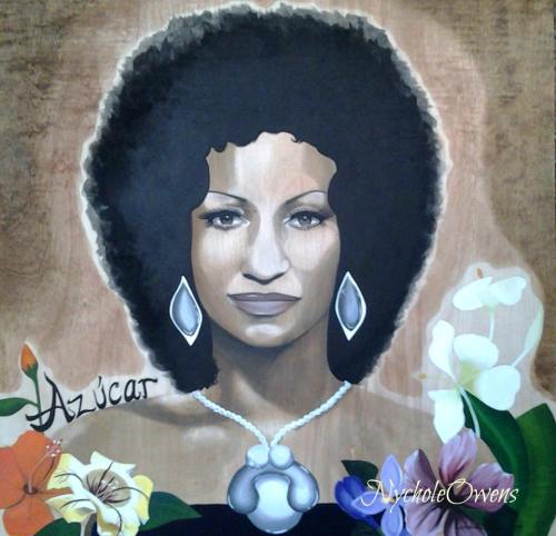 Portrait of Celia Cruz the Queen of salsa.Titled “Azucar” by Nychole Ownens