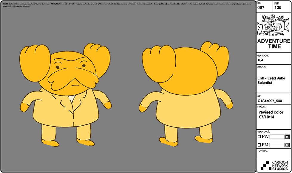 selected model sheets from Everything&rsquo;s Jake lead character &amp;