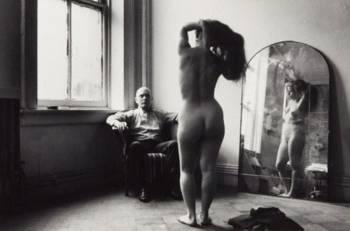 my-secret-eye: Duane Michals, For Balthus, 1969 Nudes in a Mirror | rorriM a ni seduN