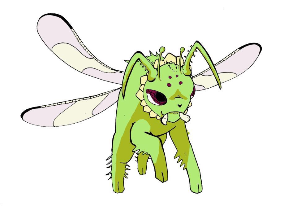 Hiveon, the Colony Pokémon.  ‘Hiveon cultivate pollen for honey. The feelers on