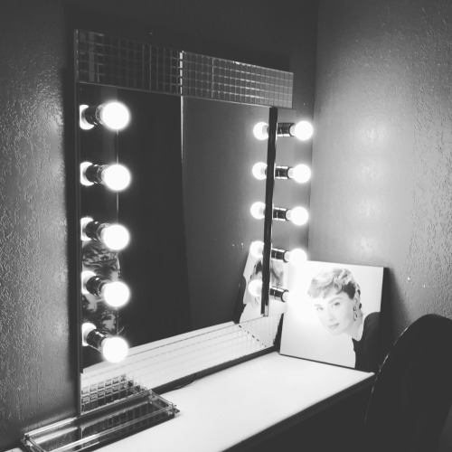 My brand new vanity mirror! My dad and I did this together as a diy project and I love it