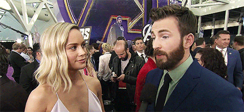captainsamerica:Chris Evans and Brie Larson at the ‘Avengers: Endgame’ Premiere