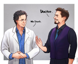 earthsmightiestheroestype-thing:  Dr.Banner Mr.Stark by Hallpen