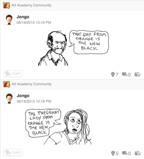 haven’t really posted any of my miiverse drawings in almost a year. Here you go.