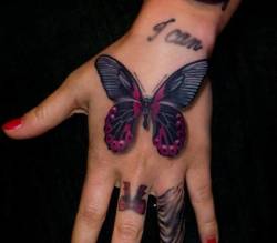 tattotodesing:  Butterfly Tattoo Hand  - http://goo.gl/YGBO36