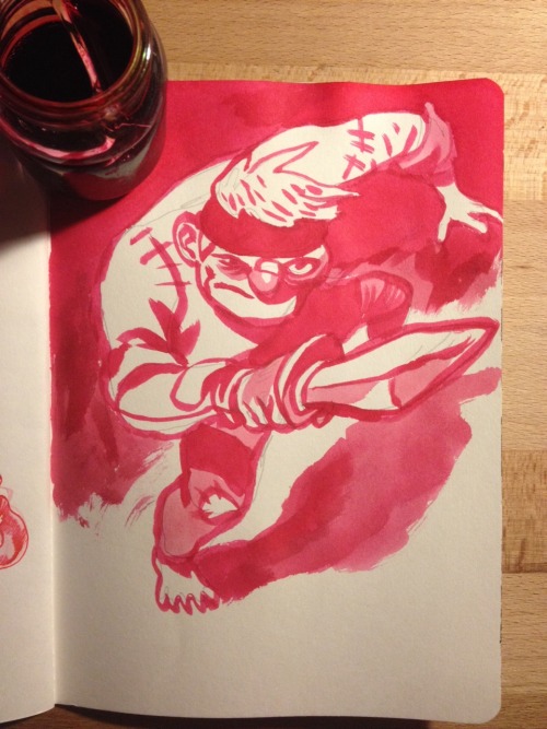 Found some red ink. Wohaa! It isn&rsquo;t as strong as black ink, so it&rsquo;s harder to work with,