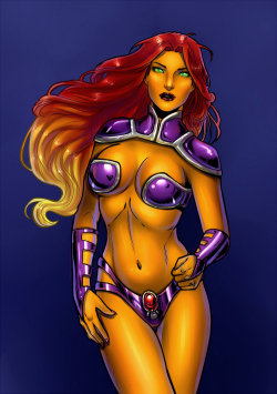 superheropinups:  Starfire - Salamandra88