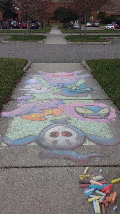 satsukitomoe:my only halloween art for the seasoni forgot how fun it is to draw with chalk ; w ;