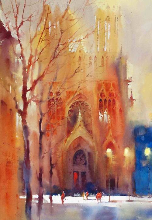 culturenlifestyle: Expressive Cityscape Watercolor Paintings by Viktoria Prischedko German artist Vi