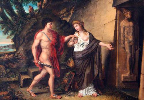 centuriespast: Richard Westall, 1765-1836 Theseus and Ariadne at the entrance of the Labyrinth, ca.1