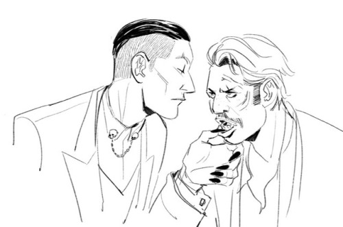 pixiepunch:More Berlin and Acapulco. Aka Hermann and Newt Hotel Artemis AU