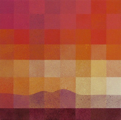 Sunset AbstractAcrylic and spray paint on canvas 8x8".Charles Morgenstern, 2022.