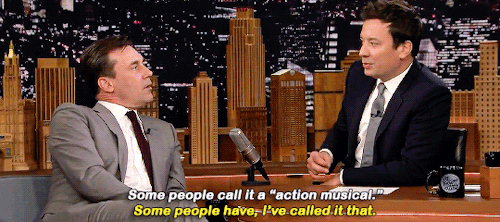 mcavoy:  Jon Hamm explains where the term “action musical” came from