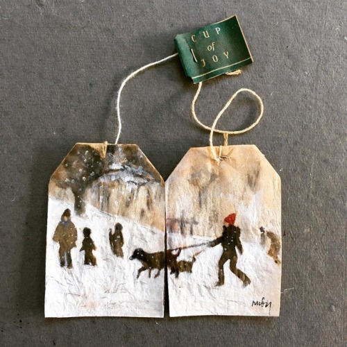 conflictingheart - Miniature Paintings on Tea Bags by Ruby...