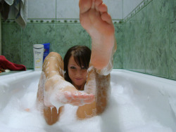 barefootfans:  Soapy Feet:) Tumbler blog of the popular Facebook page with over a thousand likes.  https://www.facebook.com/sweetfeetbarefootfanatics ~Patrick