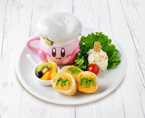 retrogamingblog2: Dishes from the Kirby Cafe in Tokyo, Japan