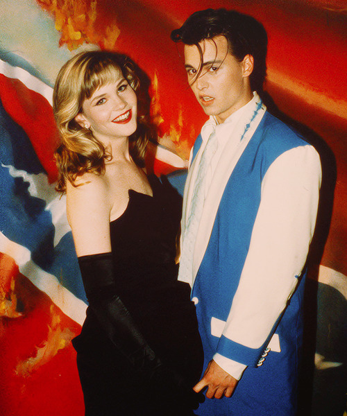 jasonfnsaint:  Amy Locane and Johnny Depp on the set of Cry-Baby (1990) 