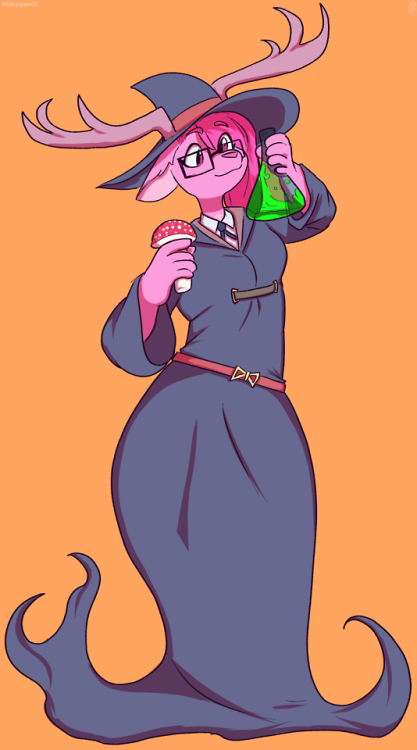 sleepyscreen:Cute witch making some STUFF TO STEAL YER GIRL45$ full body/color commission for https: