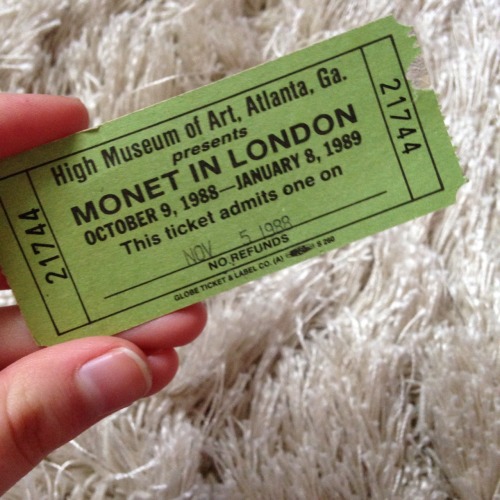 peachpitkid:i found this ticket in a Monet book and thought it was effing cool