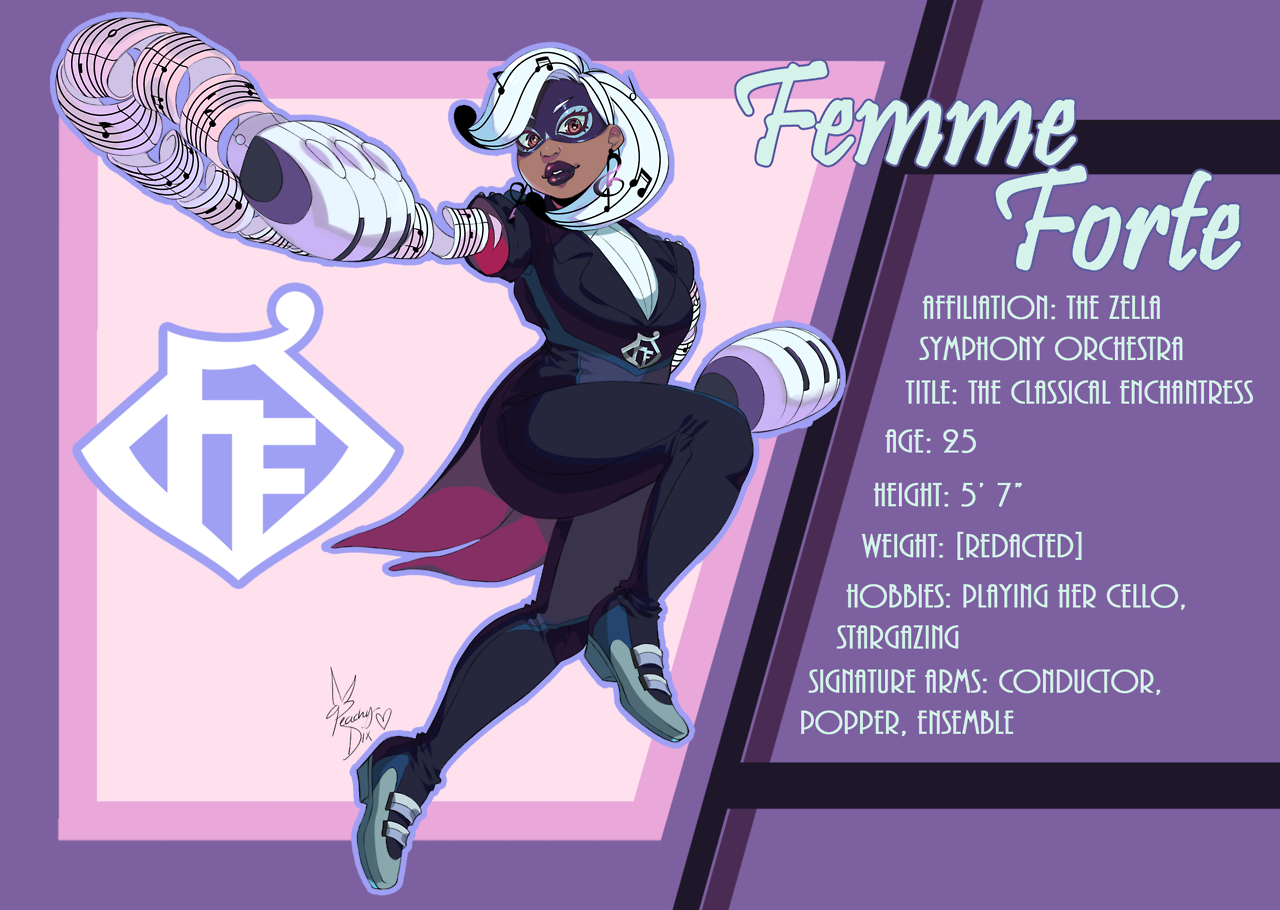 peachydixie:hey! i havent shown off my arms fan character yet have i? this is femme