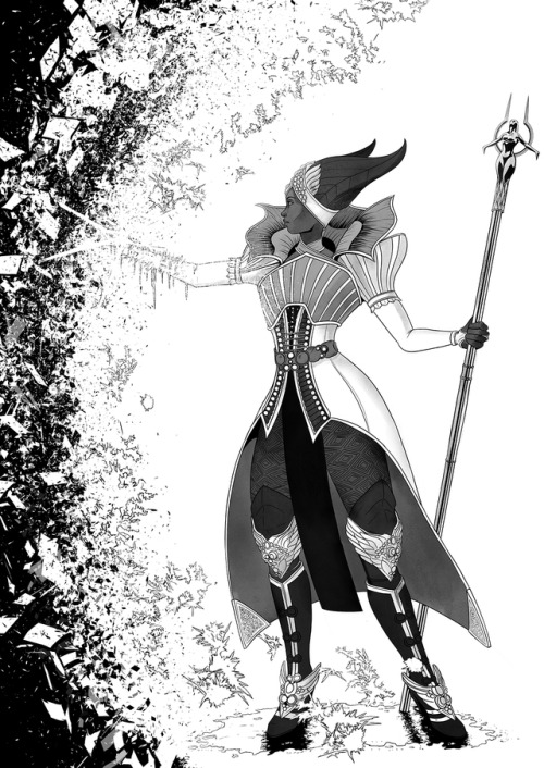 krianath:Inktober #4: FreezeVivienne from Dragon Age Inquisition… just chilling.