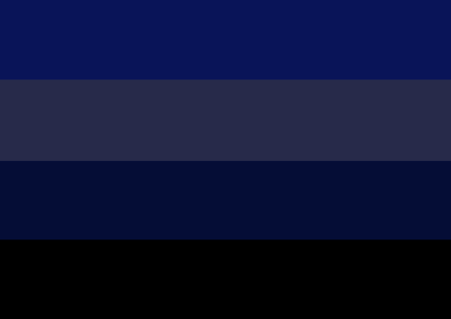 a 4-striped flag starting with dark blue on the top, then a dark blueish-gray, midnight blue, and black at the bottom