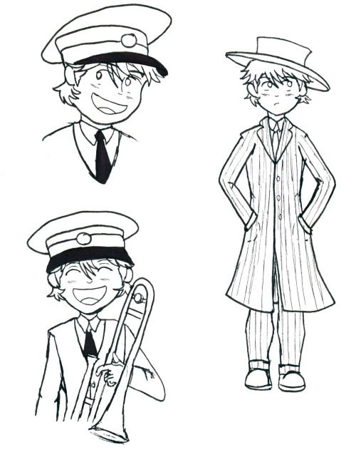 I like drawing Conductor playing into his enjoyment of big band and swing - he does own a zoot suit,